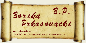 Borika Prkosovački vizit kartica